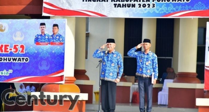 Bupati Pohuwato Pimpin Upacara Peringatan HUT ke-52 Korpri, Hari Guru Nasional, HUT PGRI ke-78